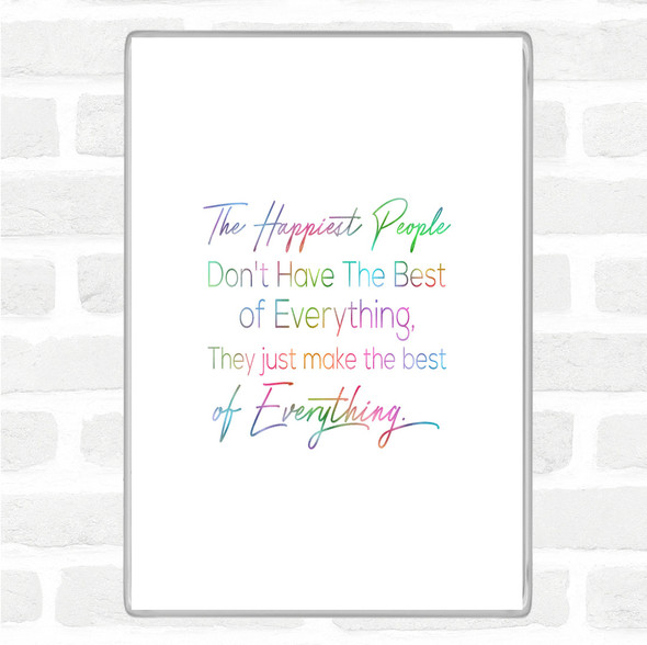 Happiest People Rainbow Quote Jumbo Fridge Magnet