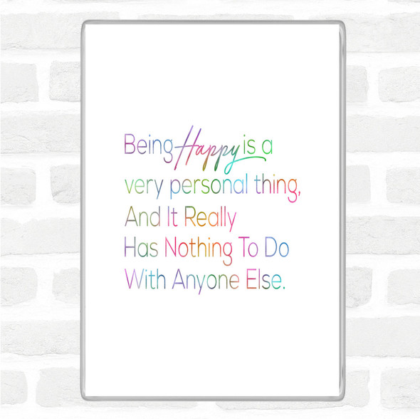 Happy Is Personal Rainbow Quote Jumbo Fridge Magnet