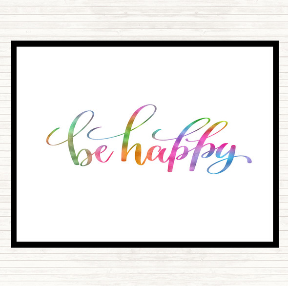Happy Rainbow Quote Mouse Mat Pad