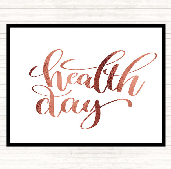 Rose Gold Health Day Quote Mouse Mat Pad