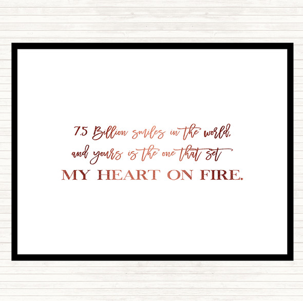 Rose Gold Heart On Fire Quote Mouse Mat Pad