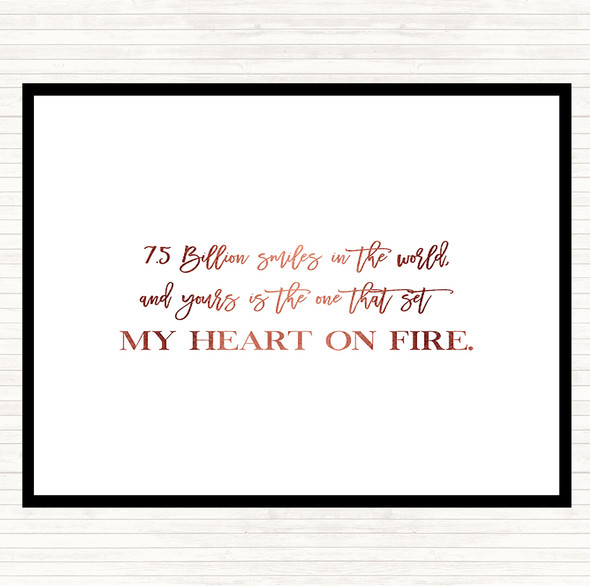 Rose Gold Heart On Fire Quote Dinner Table Placemat