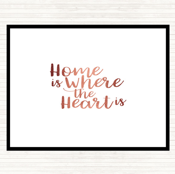 Rose Gold Home Is Quote Mouse Mat Pad