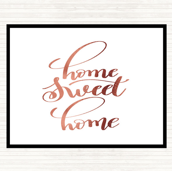 Rose Gold Home Sweet Home Quote Mouse Mat Pad