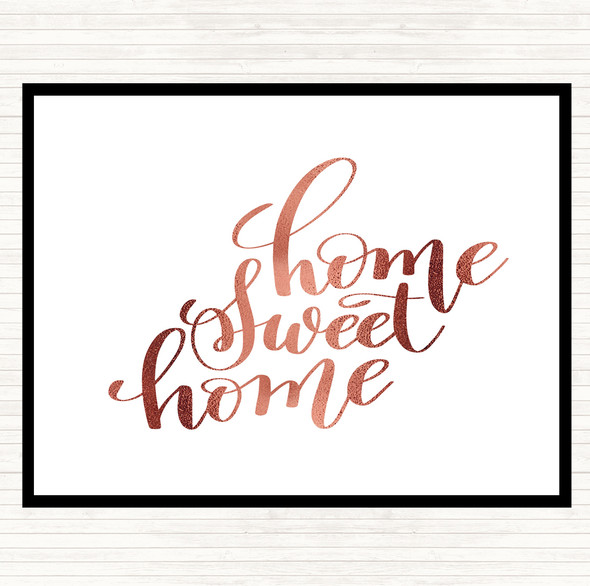 Rose Gold Home Sweet Swirl Quote Mouse Mat Pad