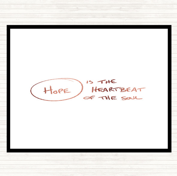 Rose Gold Hope Heartbeat Quote Mouse Mat Pad