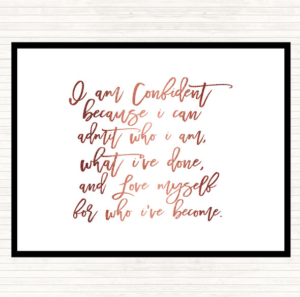 Rose Gold I Am Confident Quote Mouse Mat Pad