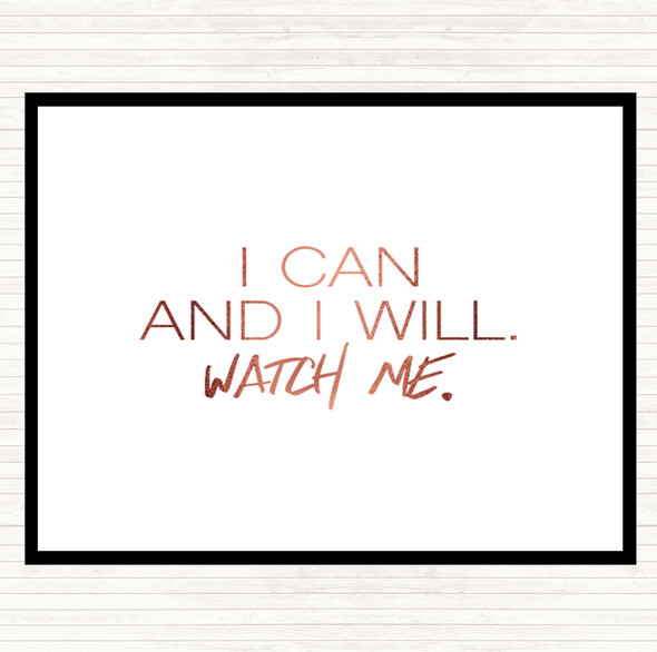Rose Gold I Can And I Will Quote Mouse Mat Pad