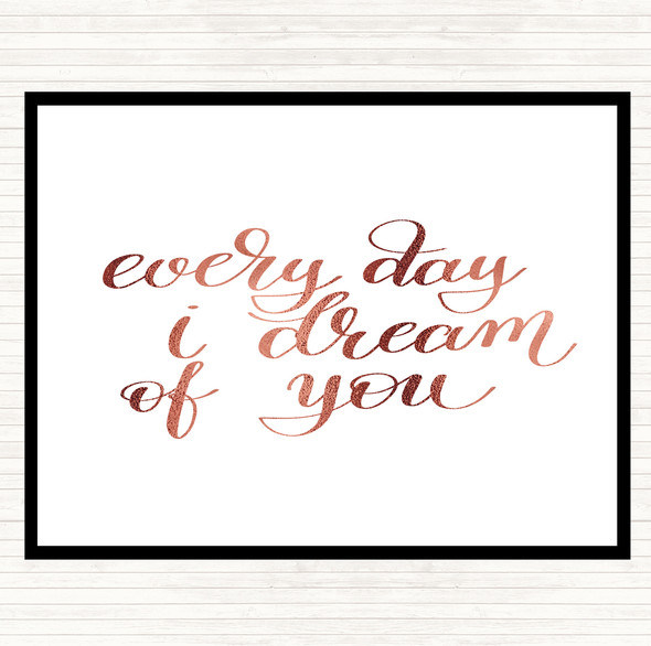 Rose Gold I Dream Of You Quote Mouse Mat Pad