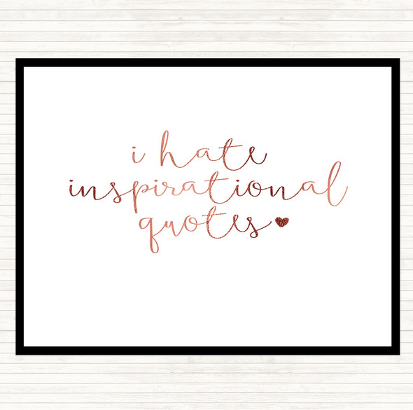 Rose Gold I Hate Inspirational Quote Mouse Mat Pad