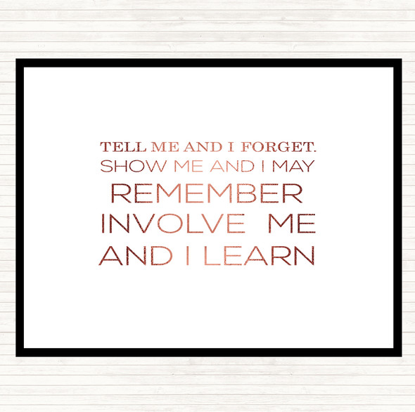 Rose Gold I Learn Quote Mouse Mat Pad