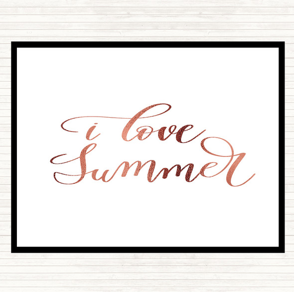 Rose Gold I Love Summer Quote Mouse Mat Pad