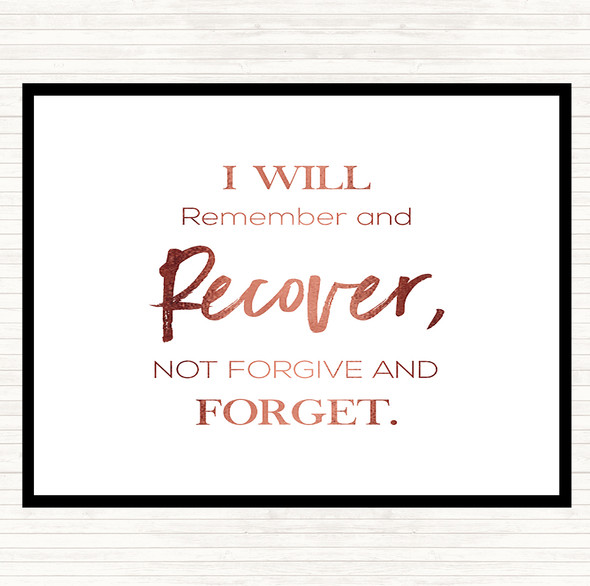 Rose Gold I Will Remember Quote Mouse Mat Pad