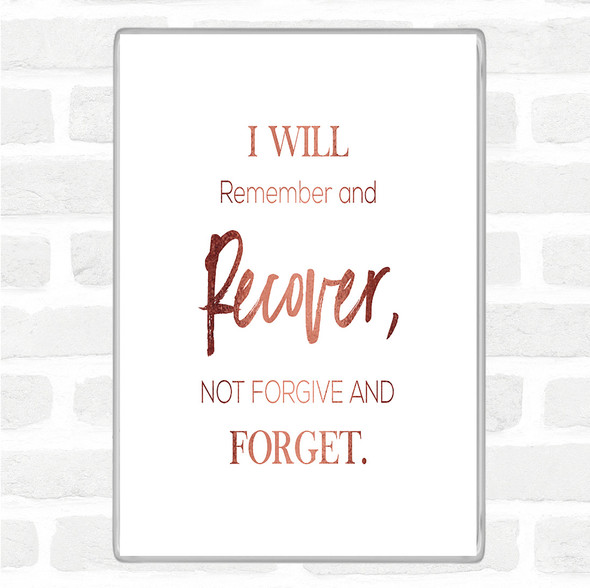 Rose Gold I Will Remember Quote Jumbo Fridge Magnet