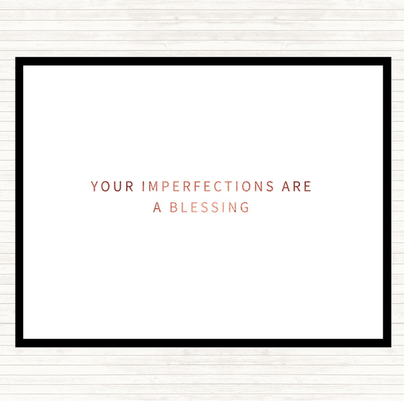 Rose Gold Imperfections Are A Blessing Quote Mouse Mat Pad