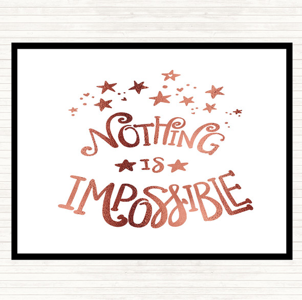 Rose Gold Impossible Unicorn Quote Mouse Mat Pad