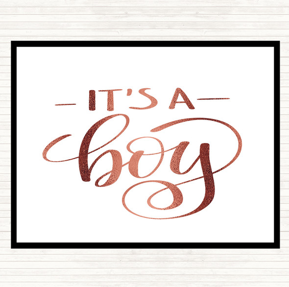 Rose Gold Its A Boy Quote Mouse Mat Pad