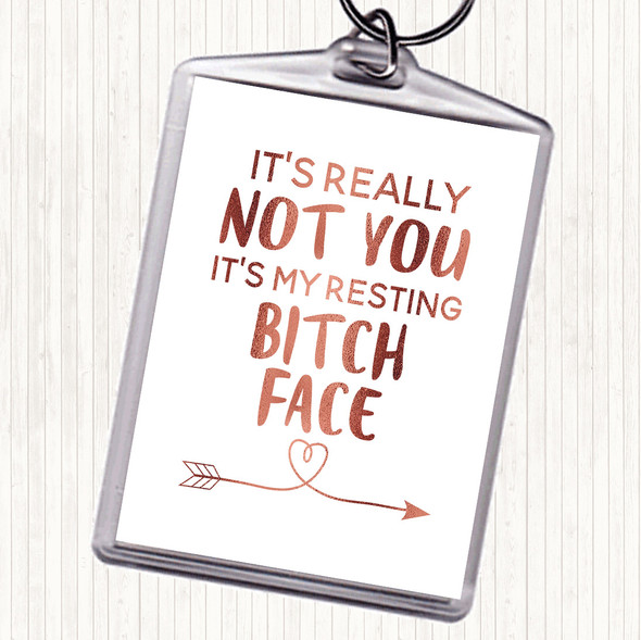 Rose Gold Its Really Not You Quote Bag Tag Keychain Keyring
