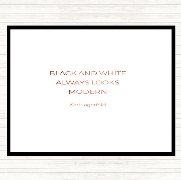 Rose Gold Karl Lagerfield Black And White Quote Mouse Mat Pad