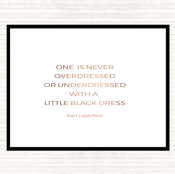 Rose Gold Karl Little Black Dress Quote Dinner Table Placemat