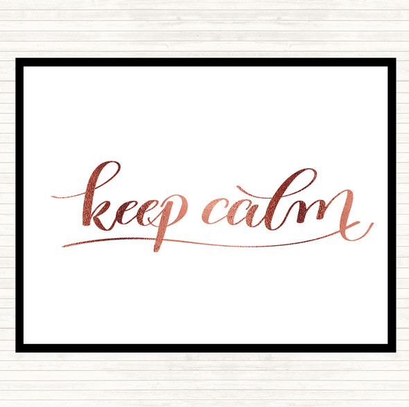 Rose Gold Keep Calm Swirl Quote Mouse Mat Pad