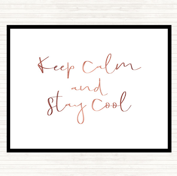Rose Gold Keep Calm Quote Dinner Table Placemat