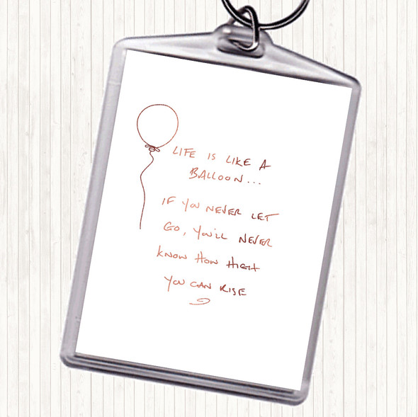 Rose Gold Balloon Quote Bag Tag Keychain Keyring