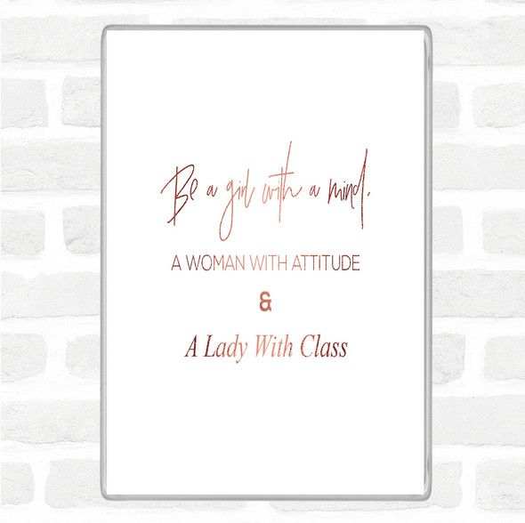 Rose Gold Lady With Class Quote Jumbo Fridge Magnet