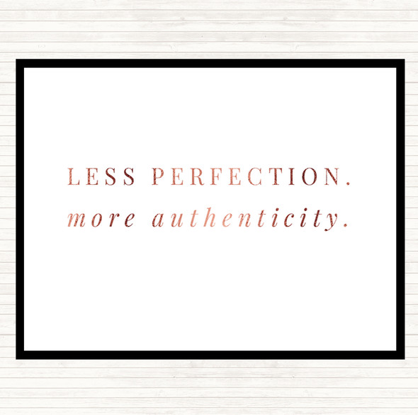 Rose Gold Less Perfection Quote Mouse Mat Pad