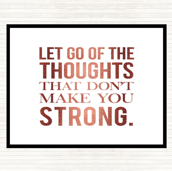 Rose Gold Let Go Of Thoughts Quote Mouse Mat Pad