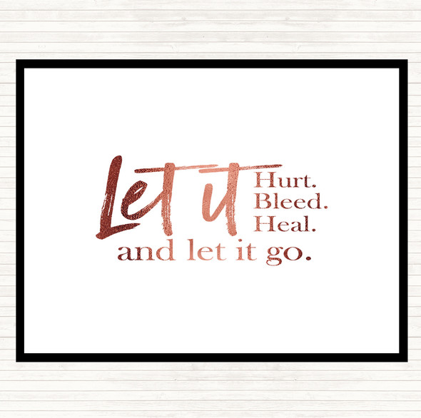 Rose Gold Let It Go Quote Mouse Mat Pad