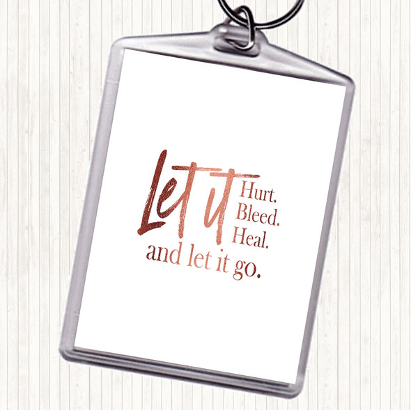 Rose Gold Let It Go Quote Bag Tag Keychain Keyring