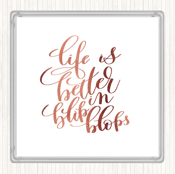 Rose Gold Life Is Better In Flip Flops Quote Drinks Mat Coaster