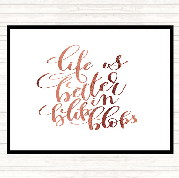 Rose Gold Life Is Better In Flip Flops Quote Mouse Mat Pad