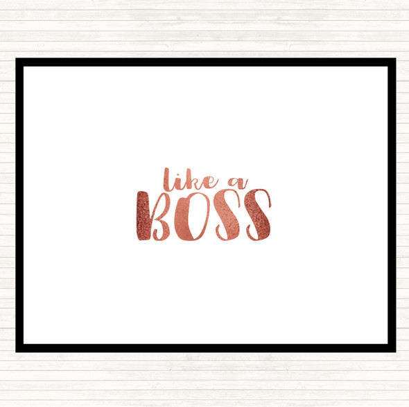 Rose Gold Like A Boss Quote Mouse Mat Pad