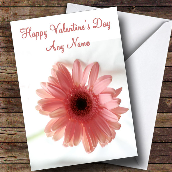 Stunning Pink Flower Romantic Personalised Valentine's Card