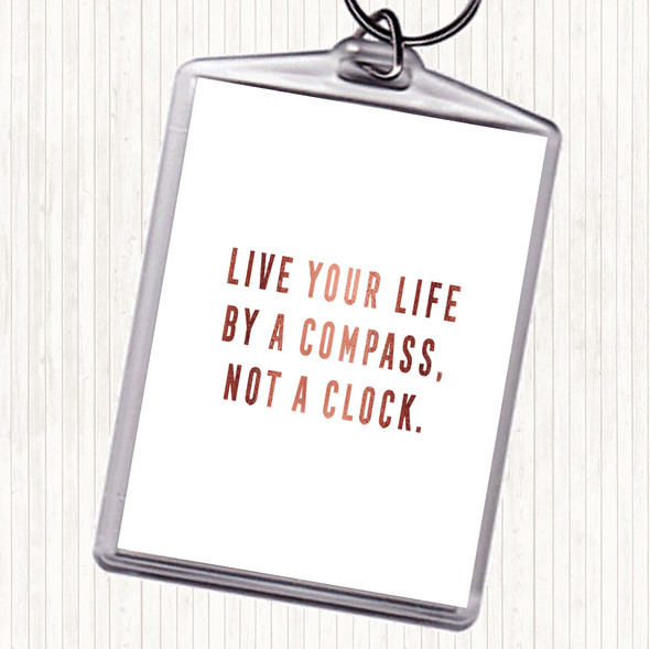 Rose Gold Live Your Life Quote Bag Tag Keychain Keyring