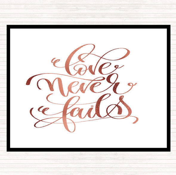 Rose Gold Love Fail Quote Mouse Mat Pad