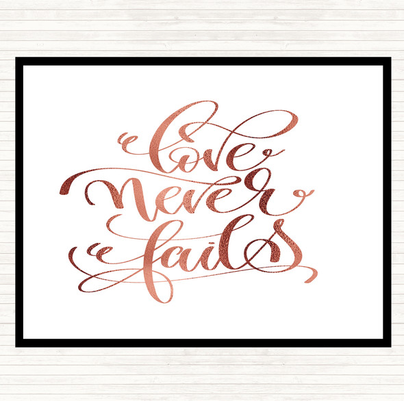 Rose Gold Love Fail Quote Dinner Table Placemat