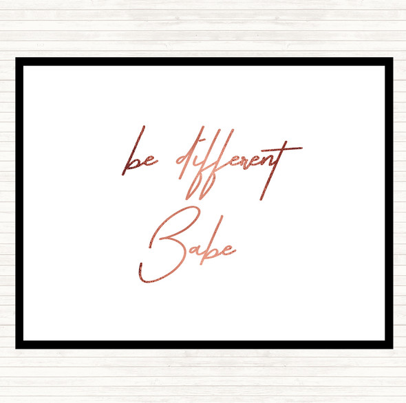 Rose Gold Be Different Babe Quote Mouse Mat Pad