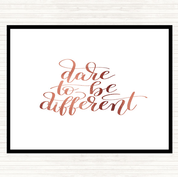 Rose Gold Be Different Swirl Quote Mouse Mat Pad