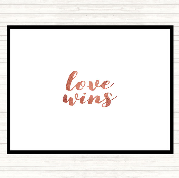 Rose Gold Love Wins Quote Mouse Mat Pad