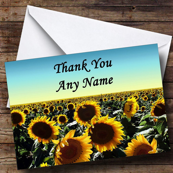 Sunflower Field Personalised Thank You Card