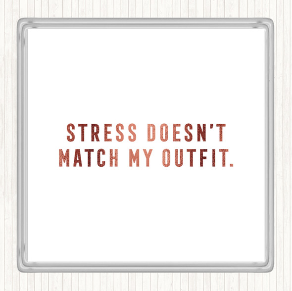 Rose Gold Match My Outfit Quote Drinks Mat Coaster