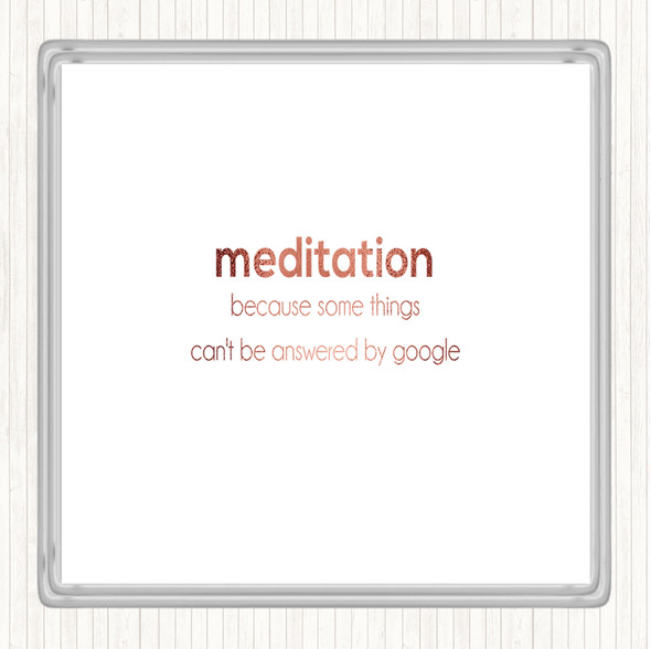 Rose Gold Meditation Quote Drinks Mat Coaster