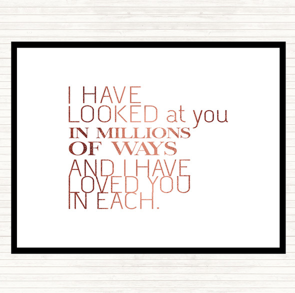 Rose Gold Million Ways Quote Dinner Table Placemat