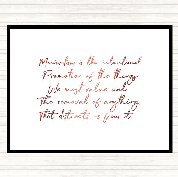 Rose Gold Minimalism Quote Dinner Table Placemat