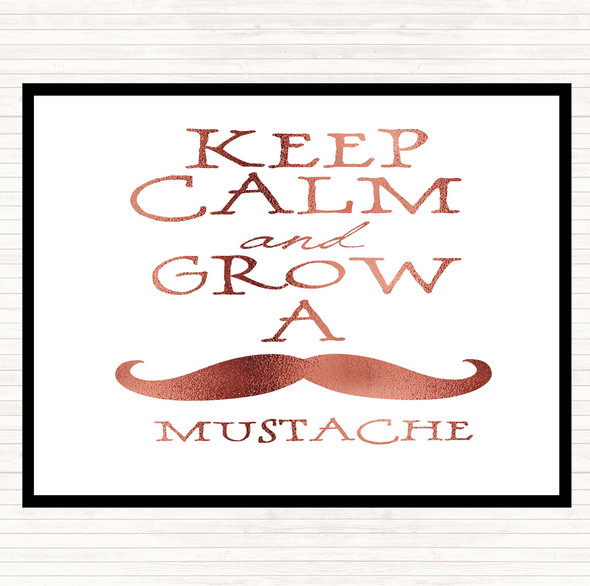 Rose Gold Mustache Keep Calm Quote Mouse Mat Pad