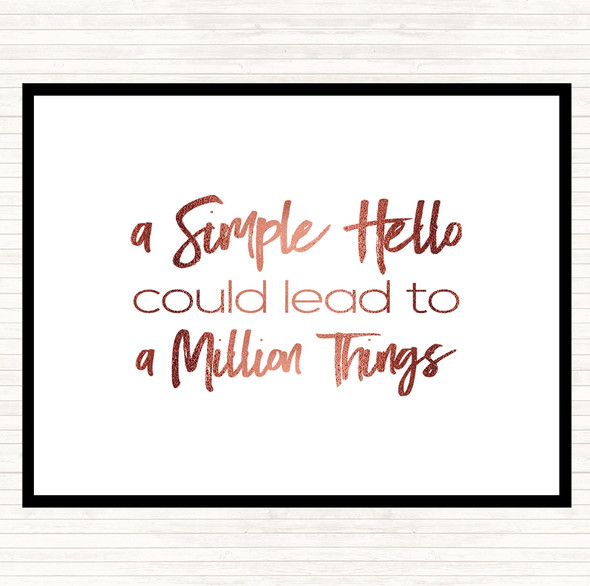 Rose Gold A Simple Hello Quote Mouse Mat Pad