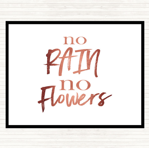 Rose Gold No Rain Quote Mouse Mat Pad